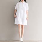 Drawstring Short-sleeve A-line Dress