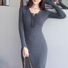 Long-sleeve Maxi Knit Dress