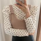 Dotted Long-sleeve Top / Sweater Vest