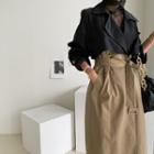Belted Two-tone Trench Coat