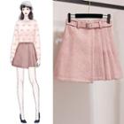 Belted A-line Wrap Skirt