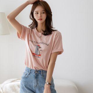 Letter Dog-illustrated T-shirt