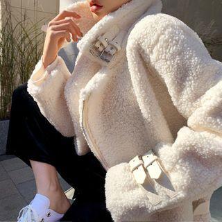 Belted Sherpa-fleece Rider Jacket
