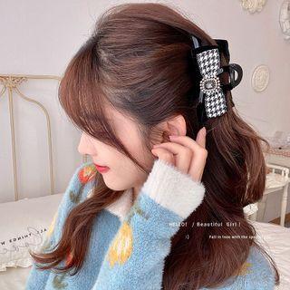Bow Houndstooth Hair Clip / Hair Clamp / Scrunchie / Set