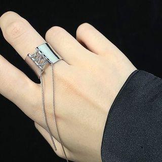 Fringed Alloy Open Ring Ring - Silver - One Size