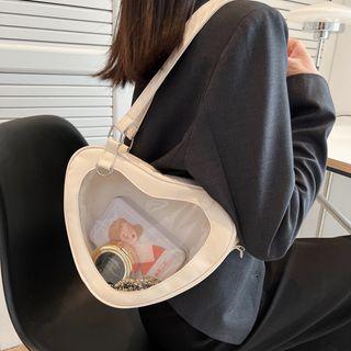Pvc Panel Heart Shoulder Bag