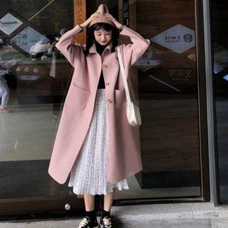 Collared Single-breasted Midi Coat / Jacket
