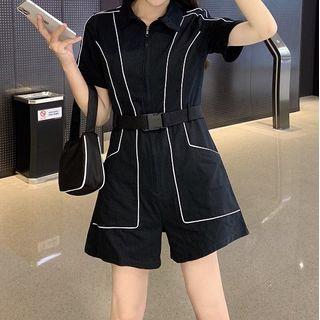 Zip Short-sleeve Playsuit