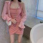 Sleeveless Halter Mini Sheath Dress / Shirt