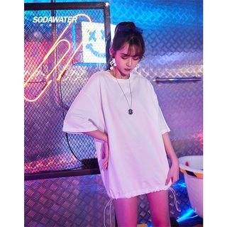 Oversized Drawstring-hem T-shirt