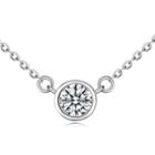 925 Sterling Silver Rhinestone Necklace 1 - 1928 - White - One Size