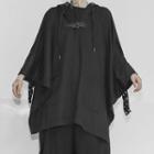 Plain Over-sized Cardigan Black - One Size