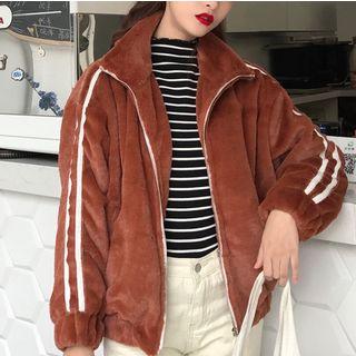 Zipper Fleece-lined Jacket