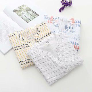 3/4-sleeve Patterned Blouse (various Designs)
