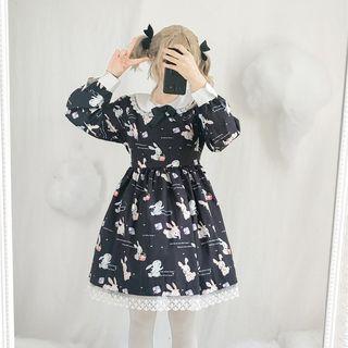 Rabbit Printed A-line Dress