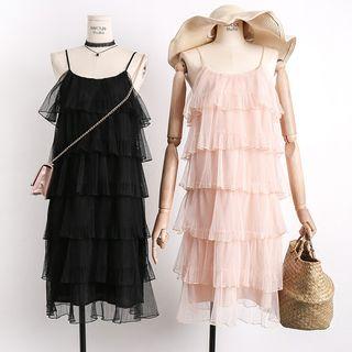 Layered Sleeveless Mesh Dress