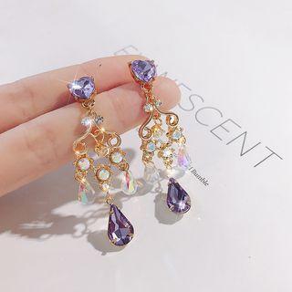 Faux Crystal Dangle Earring E1142 - Gold - One Size