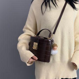 Vintage Faux Leather Flap Crossbody Bag
