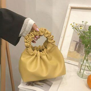 Ruffled Round Top-handle Crossbody Bag