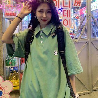 Elbow-sleeve Rabbit Polo Shirt