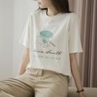 Letter Illustration-printed T-shirt