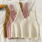 Ribbed-knit Crop Tank Top In 5 Colors