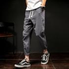 Linen Cropped Tapered Pants