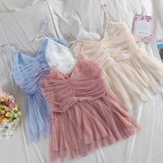V-neck Mesh Camisole Top