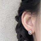 Rhinestone Alloy Open Hoop Earring 1 Pair - Mixed Color - Pink - One Size