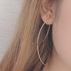 Faux Pearl / Alloy Curve Dangle Earring