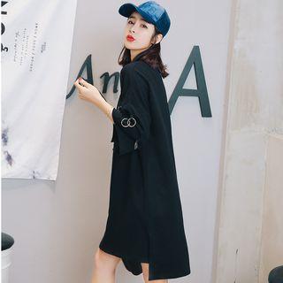 Ribbon Detail 3/4-sleeve T-shirt Dress