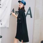 Ribbon Detail 3/4-sleeve T-shirt Dress