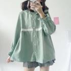 Panel Frilled Long-sleeve Blouse