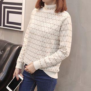 Patterned Lettering Sweater