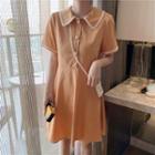 Short-sleeve Collar Mini A-line Dress