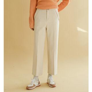 Pocket-detail Napped Wide-leg Pants