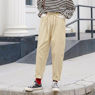 Cropped Harem Pants Khaki - One Size