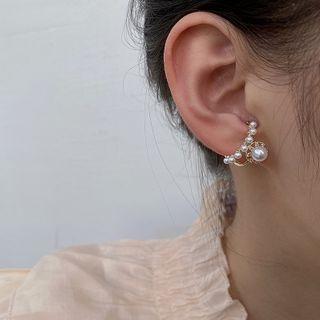 Faux Pearl Earring 1 Pair - Silver Needle - One Size