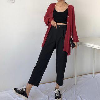 High-waist Straight Cut Wide Leg Pants