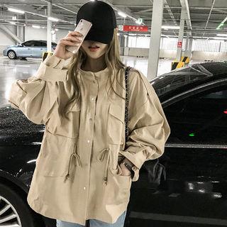Stand-collar Epaulet Safari Jacket