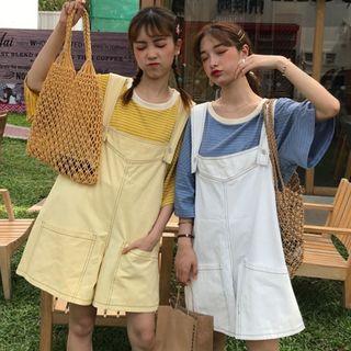 Elbow-sleeve Striped T-shirt / Jumper Shorts