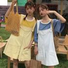 Elbow-sleeve Striped T-shirt / Jumper Shorts
