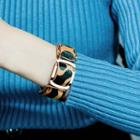Leopard Print Faux Fur Faux Leather Bracelet
