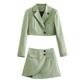 Cropped Button-up Jacket / Mini Skirt