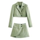Cropped Button-up Jacket / Mini Skirt