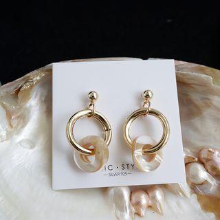 Alloy Acrylic Hoop Dangle Earring 1 Pair - One Size