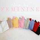 Square-neck Slim Knit Top In 8 Colors
