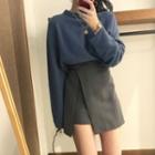 Plain Sweater / Asymmetric A-line Skirt