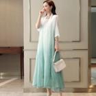 Open Front 3/4-sleeve Long Jacket