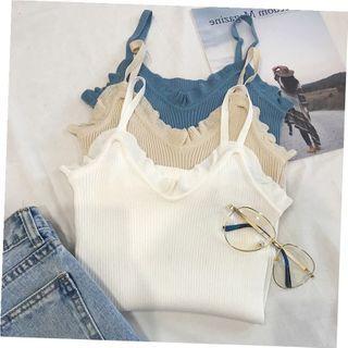 Ruffled Rib Knit Camisole Top